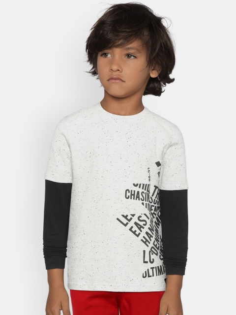 

Lee Cooper Boys White & Black Printed Round Neck T-shirt