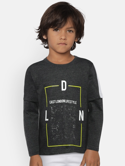 

Lee Cooper Boys Charcoal Grey Printed Round Neck T-shirt