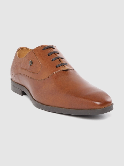 

Louis Philippe Men Tan Brown Leather Formal Oxfords