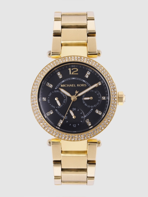 

Michael Kors Women Black Embellished Analogue Watch MK3790_OR