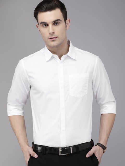 

TrueModa Men White Slim Fit Self-Design Formal Shirt