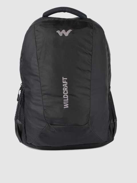 Unisex Black Solid Backpack