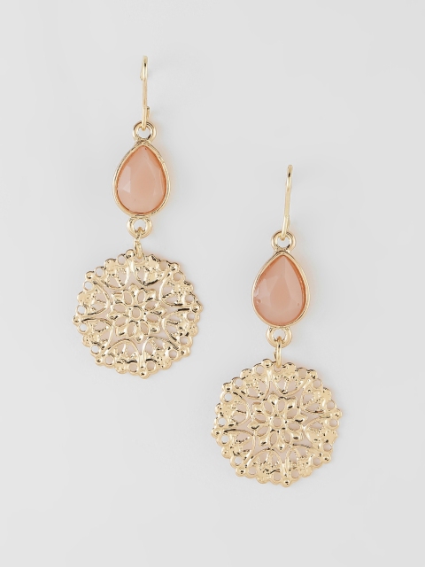 

Accessorize Gold-Toned & Pink Classic Drop Earrings