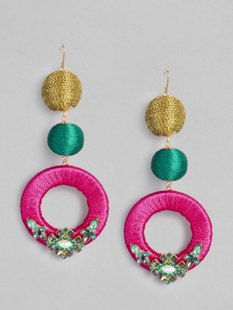 

Accessorize Pink & Green Classic Drop Earrings