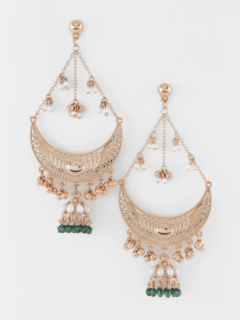 

Accessorize Gold-Toned Crescent Shaped Drop Earrings