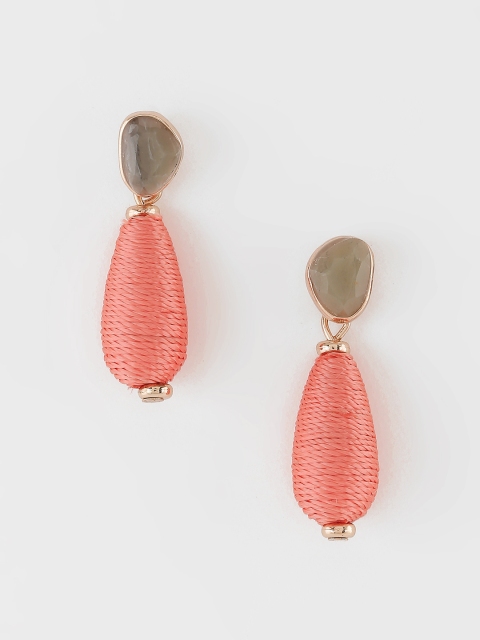 

Accessorize Gold-Toned & Coral Classic Drop Earrings
