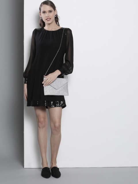 

DOROTHY PERKINS Women Black Solid A-Line Dress