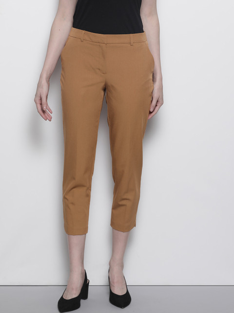 

DOROTHY PERKINS Women Brown Regular Fit Solid Petite Trousers