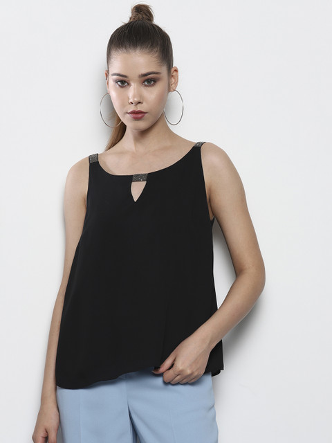 

DOROTHY PERKINS Women Petite Black Solid Top