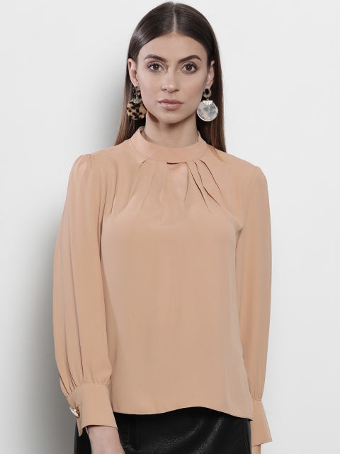 

DOROTHY PERKINS Women Beige Solid Regular Top