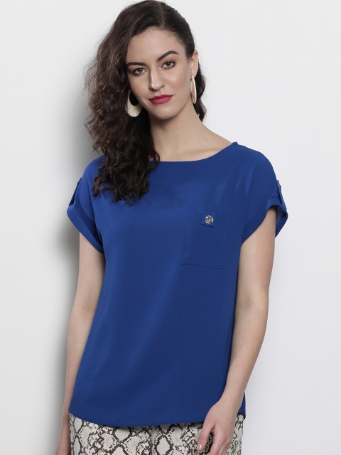 

DOROTHY PERKINS Women Blue Solid Top