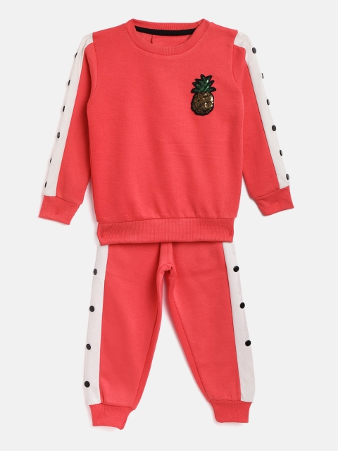 

Lazy Shark Kids Coral Pink Solid Tracksuit
