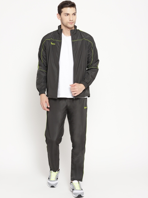 

VEGA Men Charcoal Grey Solid Training Tracksuit