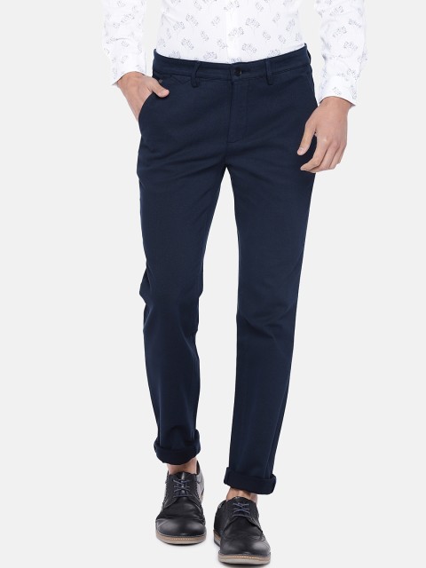 

Turtle Men Navy Blue Tapered Fit Solid Chinos