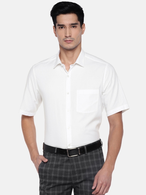 

Turtle Men White Relaxed Slim Fit Solid Formal Shirt