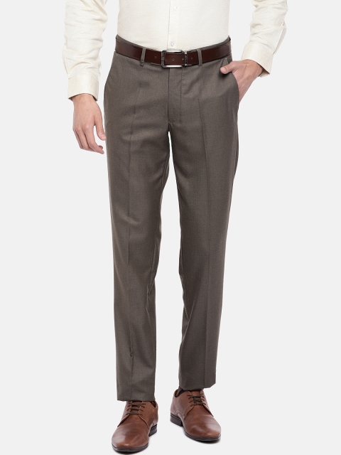

Turtle Men Brown Slim Fit Solid Formal Trousers