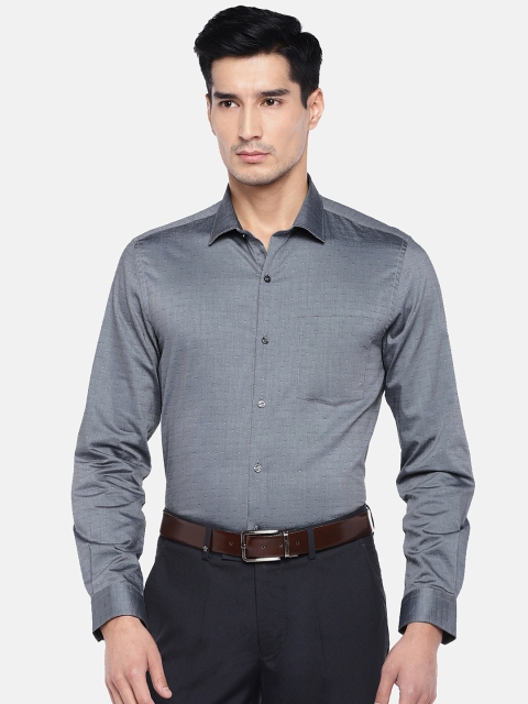 

Turtle Men Grey Relaxed Slim Fit Solid Giza Cotton Formal Shirt