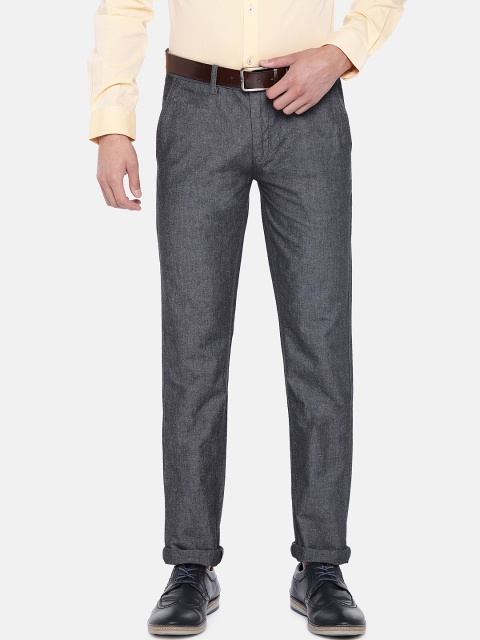 

Turtle Men Charcoal Tapered Fit Solid Chinos