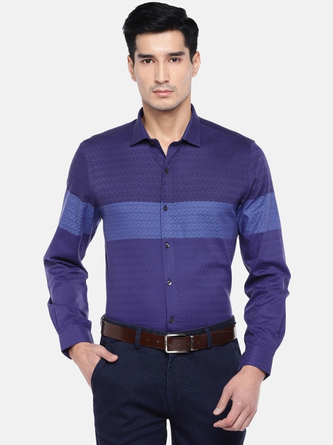 

Turtle Men Blue Relaxed Slim Fit Self Design Formal Shirt