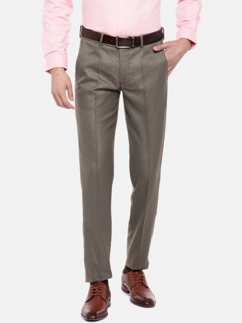 

Turtle Men Brown Tapered Fit Solid Formal Trousers