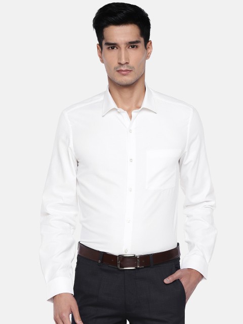 

Turtle Men White Relaxed Slim Fit Solid Formal Shirt