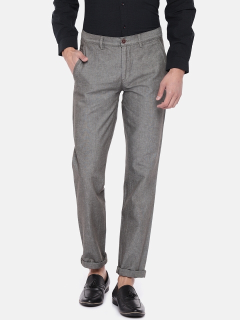 

Turtle Men Grey Tapered Fit Solid Chinos