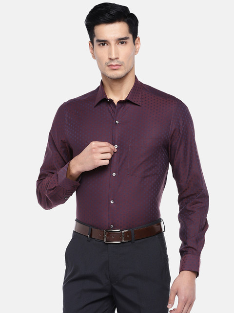 

Turtle Men Purple Relaxed Slim Fit Printed Giza Cotton Formal Shirt