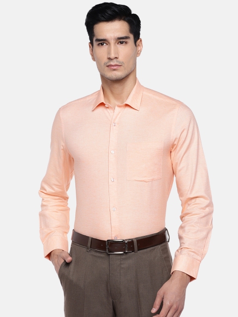 

Turtle Men Coral Orange Relaxed Slim Fit Solid Formal Shirt