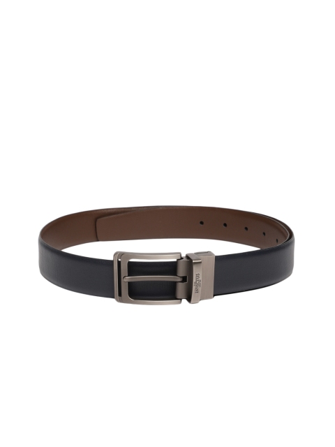

INVICTUS Men Navy Blue & Brown Textured Reversible Leather Belt