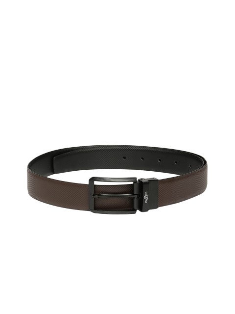 

INVICTUS Men Black Textured Reversible Leather Belt