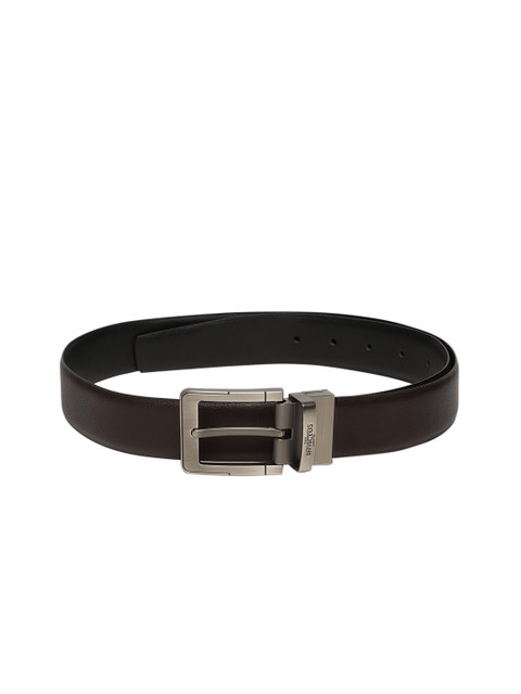 

INVICTUS Men Black & Brown Textured Reversible Leather Belt