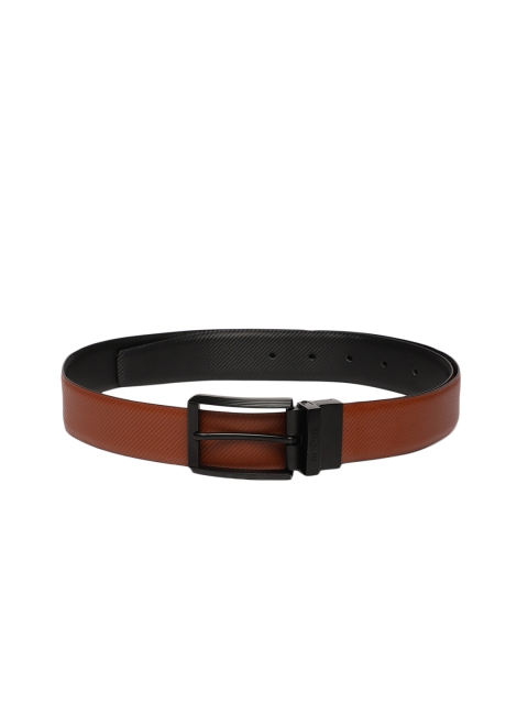

INVICTUS Men Tan-Brown & Black Textured Reversible Leather Belt
