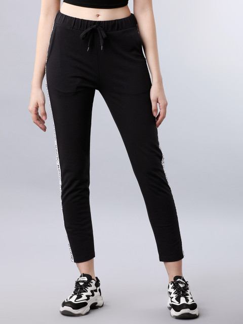

Tokyo Talkies Women Black Solid Slim-Fit Track Pants