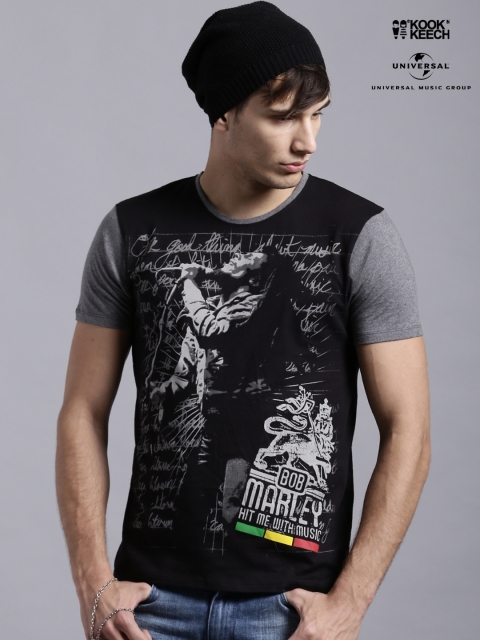 

Kook N Keech Music Black Bob Marley Printed T-shirt