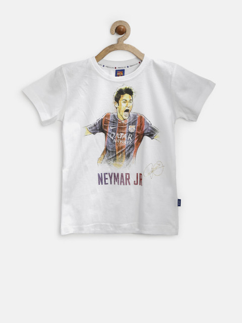 

Barcelona Boys White Graphic Print T-shirt