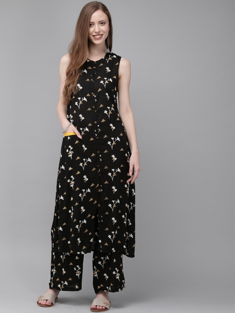 

Anouk Women Black & White Printed Kurta with Palazzos