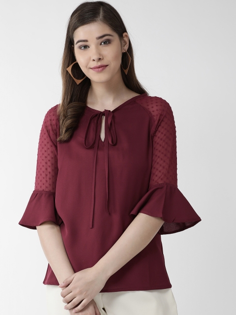 

plusS Women Burgundy Solid Top