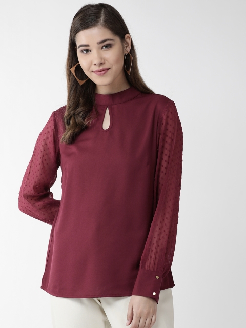 

plusS Women Burgundy Solid Top