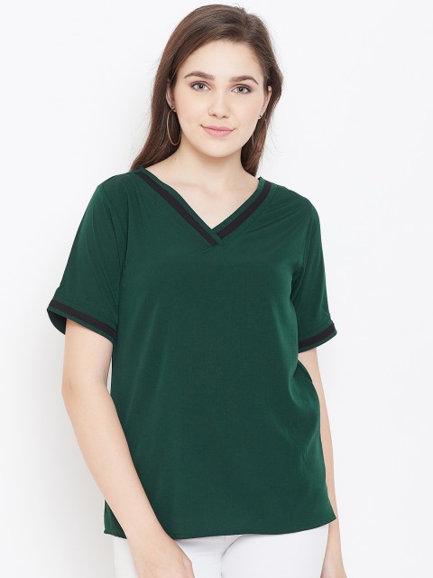 

Cottinfab Women Green Solid Top