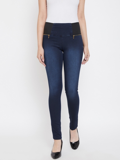 

urSense Women Navy Blue Washed Denim Jeggings