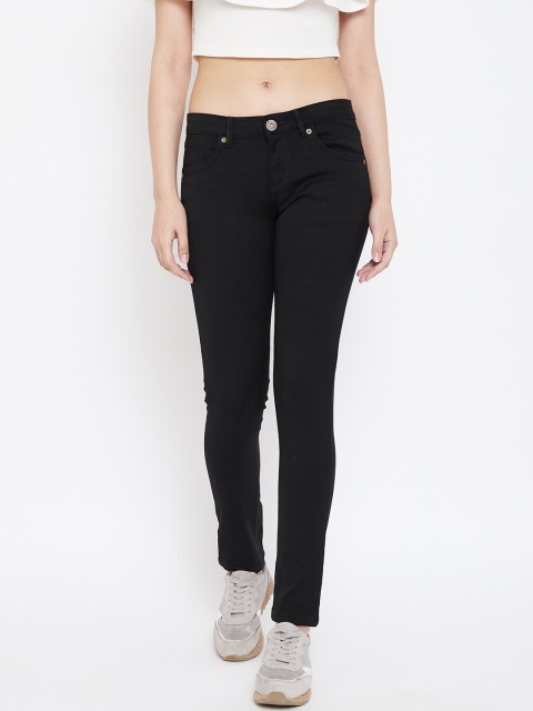 

urSense Women Black Slim Fit Mid-Rise Clean Look Stretchable Jeans