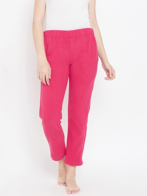 

9teenAGAIN Women Pink Solid Winter Lounge Pants