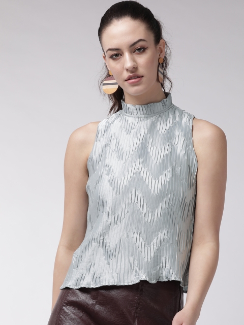 

MISH Women Grey Self-Design Top