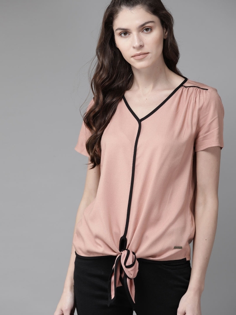 

The Roadster Lifestyle Co Women Dusty Pink Solid Top