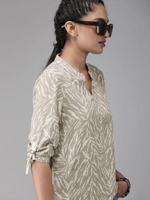 

Roadster Women Cream-Coloured Printed Top