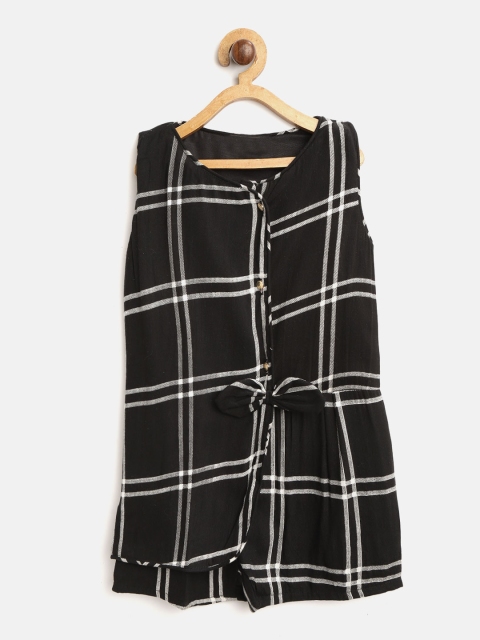 

Fairies Forever Girls Black & White Checked Layered Playsuit
