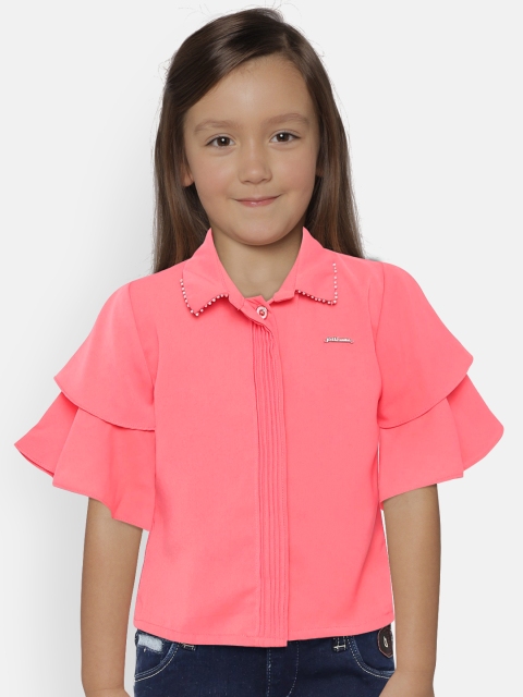 

Peppermint Girls Pink Solid Shirt Style Top