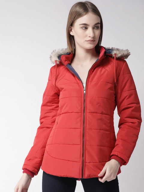 

Fort Collins Women Red Solid Parka Jacket