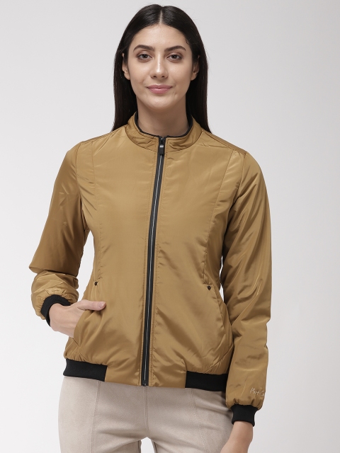 

Fort Collins Women Khaki Solid Bomber Jacket