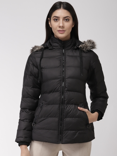

Fort Collins Women Black Solid Hooded Parka Jacket